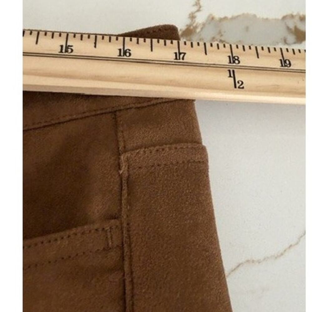 J Jill Pants Faux Suede Brown SZ12 Straight Leg Equestrian Fall Trouser Classic - Picture 9 of 10